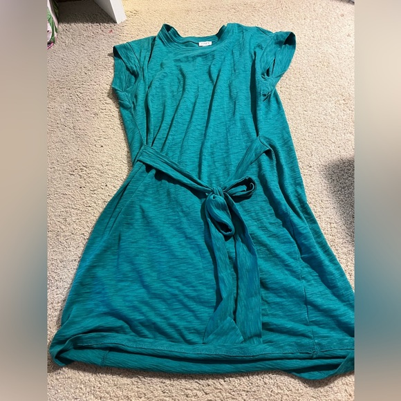 Blue Tshirt Dress with Tie - Picture 1 of 3